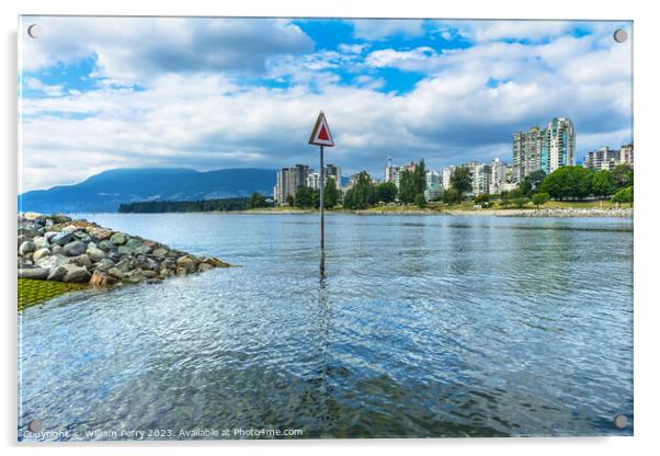 English Bay Fraser River Vanier Park Vancouver Canada Acrylic by William Perry