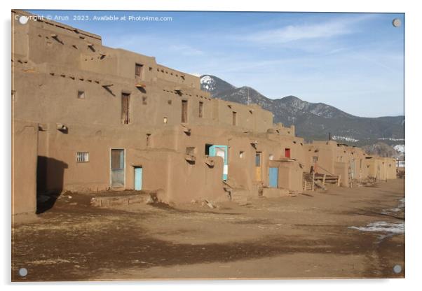 Taos Pueblo in New Mexico Acrylic by Arun 