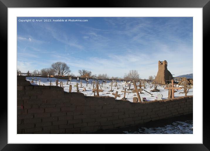 Taos Pueblo in New Mexico Framed Mounted Print by Arun 
