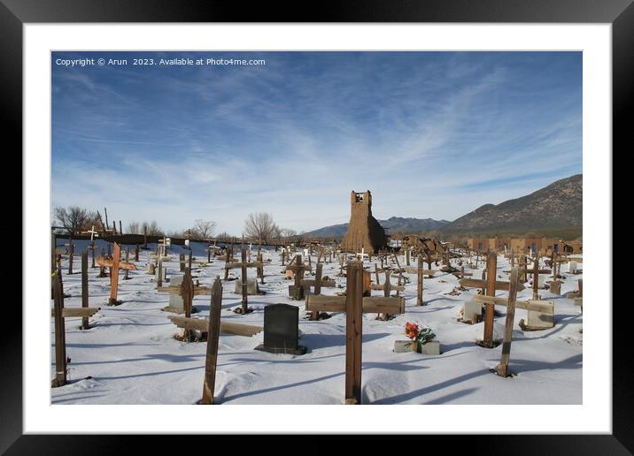 Graveyard in Taos Pueblo in New Mexico Framed Mounted Print by Arun 