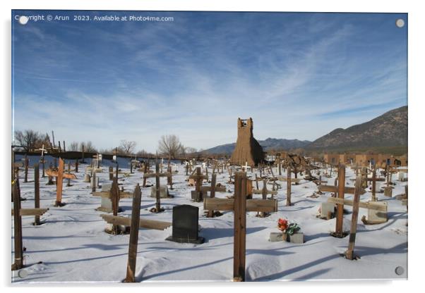 Graveyard in Taos Pueblo in New Mexico Acrylic by Arun 