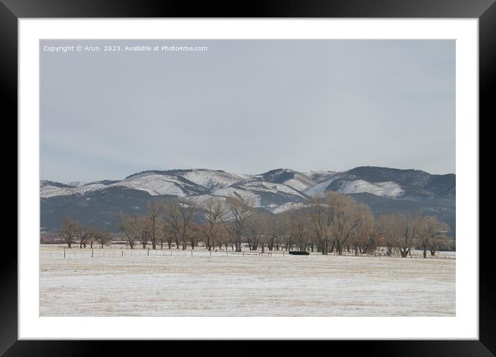 Winter Landscape in New Mexico Framed Mounted Print by Arun 