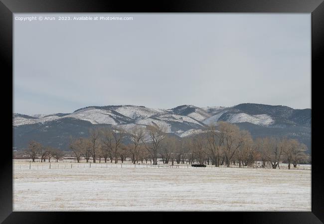 Winter Landscape in New Mexico Framed Print by Arun 