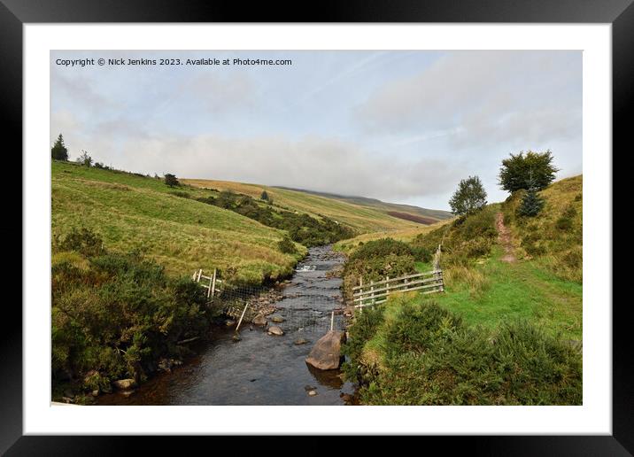 River Llia in the Fforest Fawr Area Brecon Beacons Framed Mounted Print by Nick Jenkins