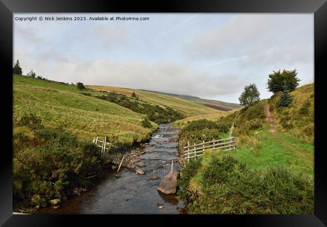 River Llia in the Fforest Fawr Area Brecon Beacons Framed Print by Nick Jenkins