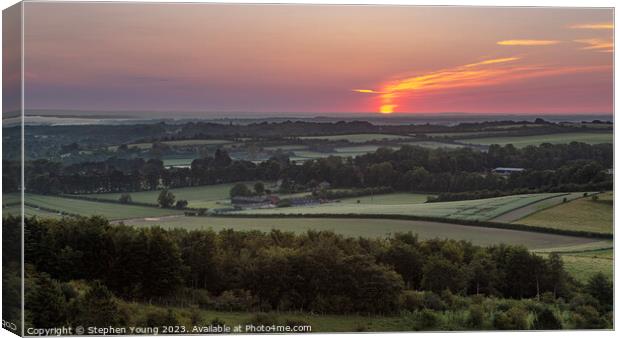 Midsummer Magic: Sunrise Over Watership Downs Canvas Print by Stephen Young