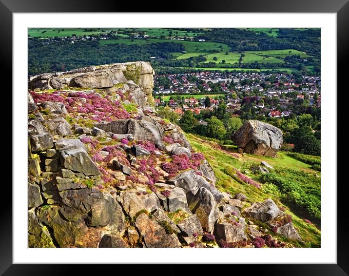 The Cow and Calf Rocks, Ilkley Framed Mounted Print by Darren Galpin