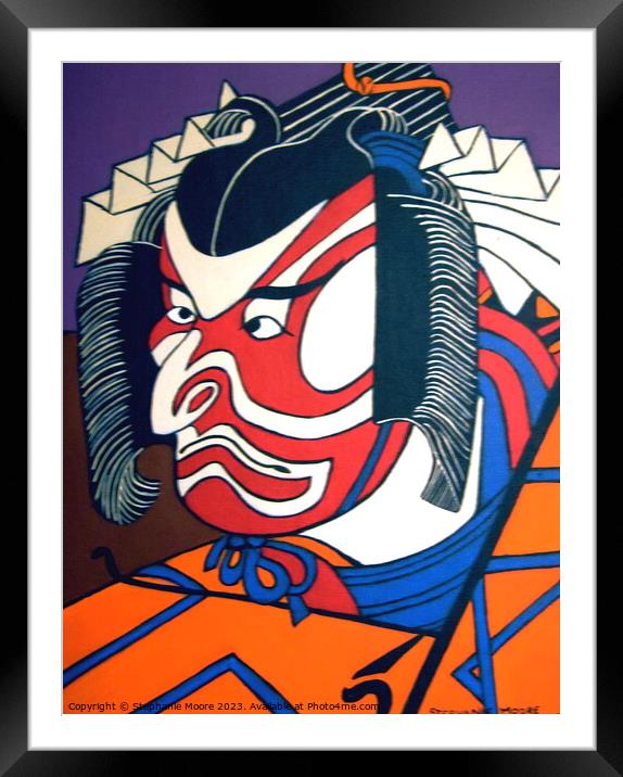 Fierce Kabuki Actor Framed Mounted Print by Stephanie Moore