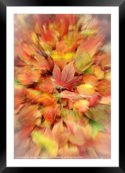 autumn collage Framed Mounted Print by Simon Johnson