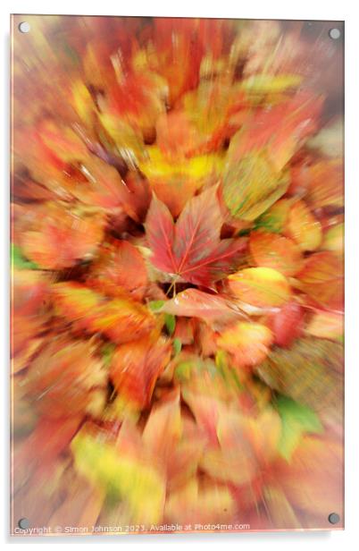 autumn collage Acrylic by Simon Johnson