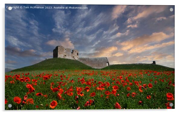Duffus Castle Poppies Acrylic by Tom McPherson