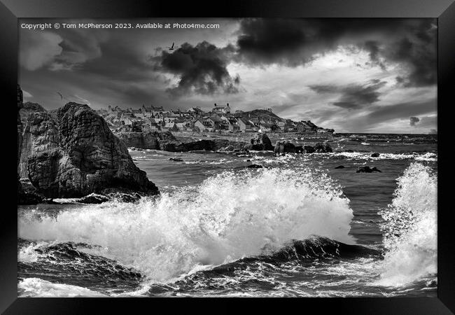 Demonic Storm at Burghead Framed Print by Tom McPherson