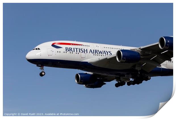 British Airways Airbus A380-841  Print by David Pyatt