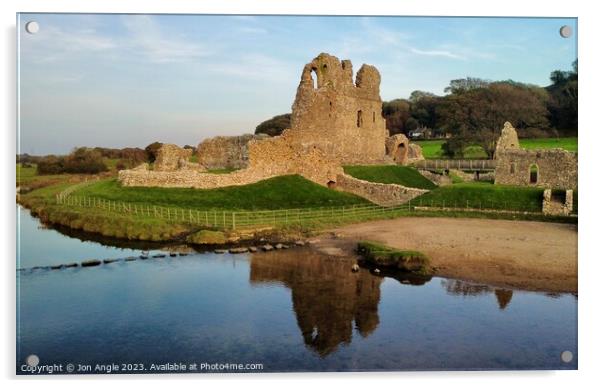 Ogmore Castle  Acrylic by Jon Angle