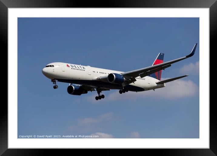Delta Airlines Boeing 767-324             Framed Mounted Print by David Pyatt