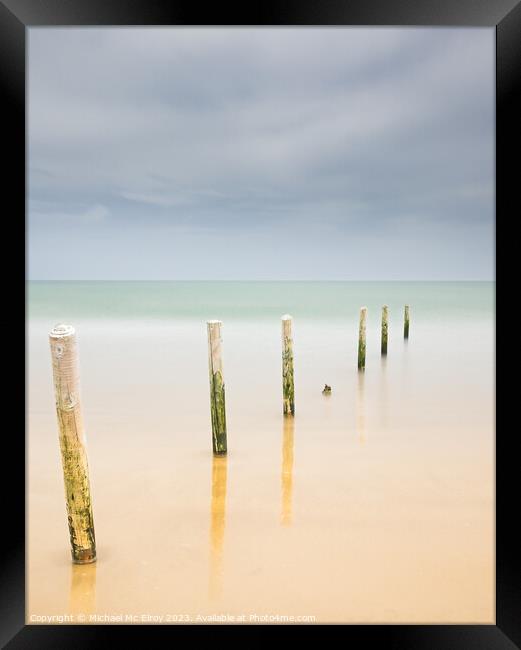 Looking Seawards from Castlerock Beach. Framed Print by Michael Mc Elroy