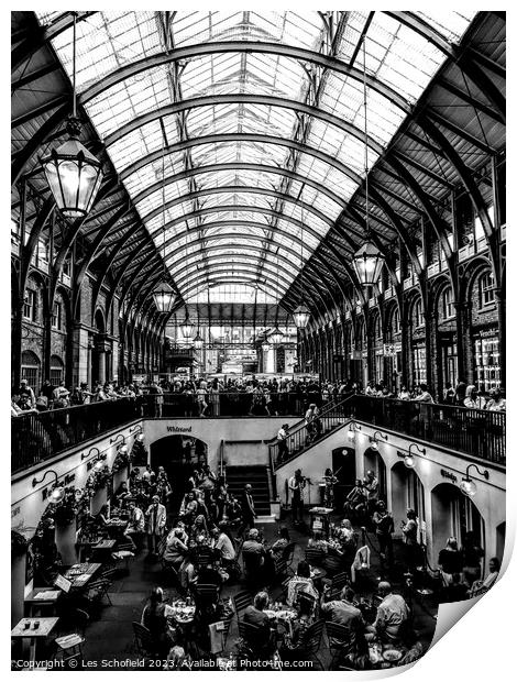 Black and white covent garden London  Print by Les Schofield