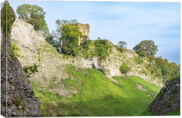 Peveril Castle near Castleton Canvas Print by Keith Douglas