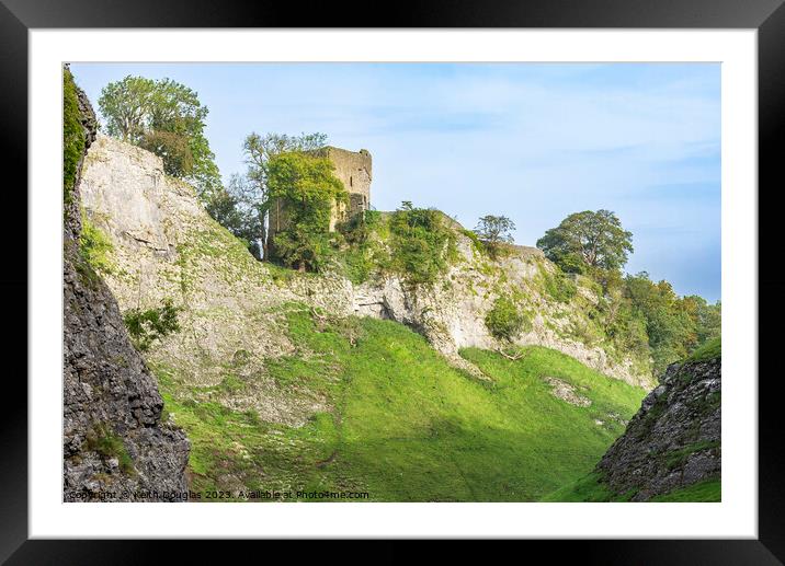 Peveril Castle near Castleton Framed Mounted Print by Keith Douglas