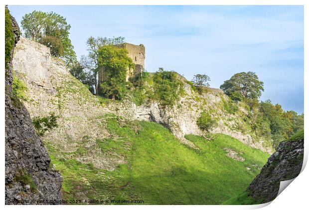 Peveril Castle near Castleton Print by Keith Douglas