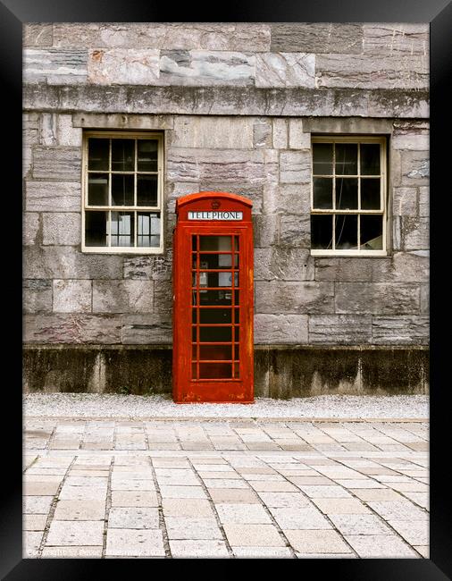 Iconic British Red Telephone Box At The Royal William Yard In Pl Framed Print by Peter Greenway