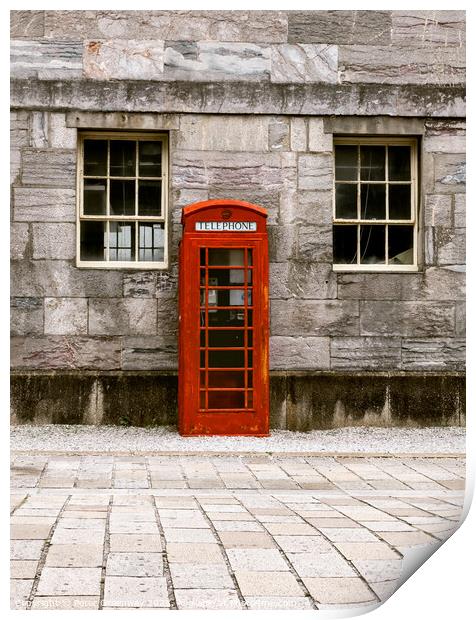 Iconic British Red Telephone Box At The Royal William Yard In Pl Print by Peter Greenway
