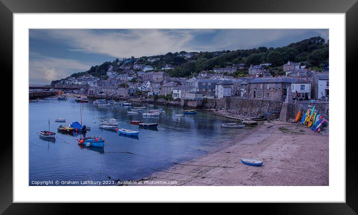 Mousehole Harbour Framed Mounted Print by Graham Lathbury