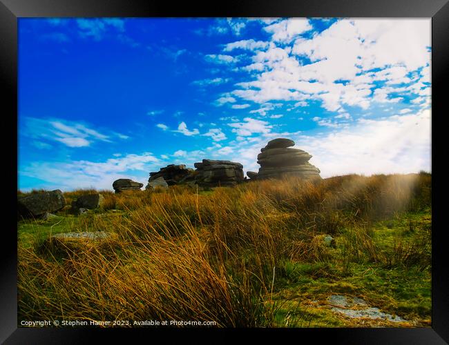 Combestone Tor Framed Print by Stephen Hamer