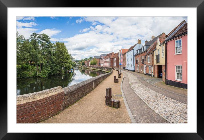 Vibrant houses along the River Wensum Framed Mounted Print by Jason Wells