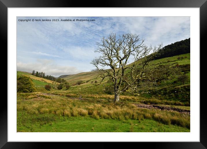 Valley in Central Brecon Beacons October  Framed Mounted Print by Nick Jenkins