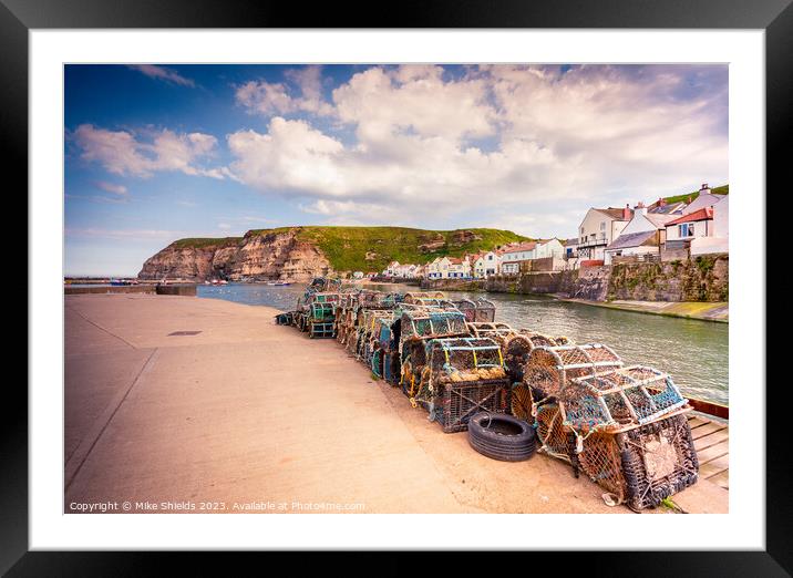 Staithes Lobster Pots  Framed Mounted Print by Mike Shields
