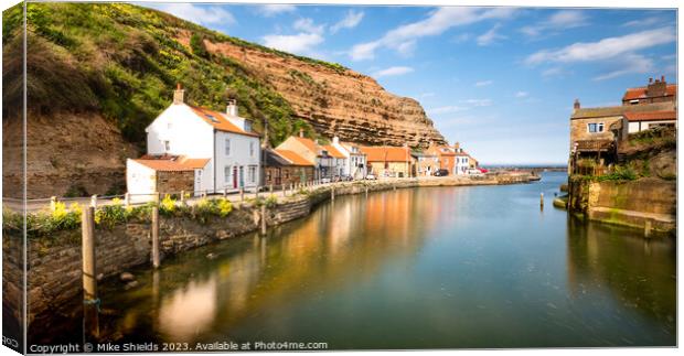 Staithes Beck Long Exposure Canvas Print by Mike Shields