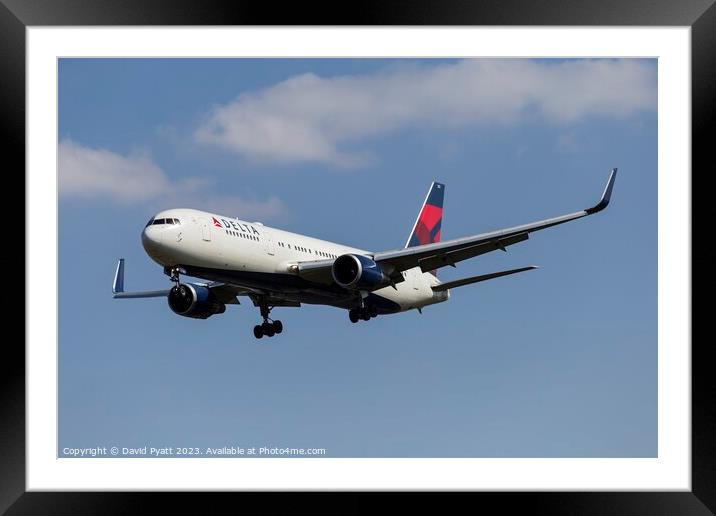 Delta Airlines Boeing 767 Framed Mounted Print by David Pyatt