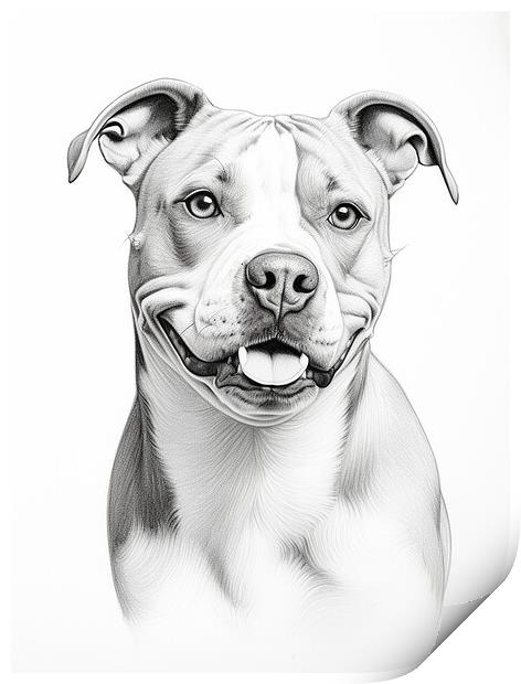 American Staffordshire Terrier Print by K9 Art