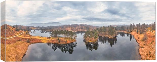 Tarn Hows Panoramic Canvas Print by Tim Hill