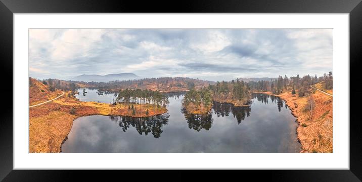 Tarn Hows Panoramic Framed Mounted Print by Tim Hill