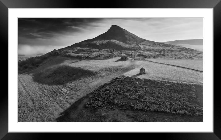 Roseberry Topping Black and White Framed Mounted Print by Tim Hill