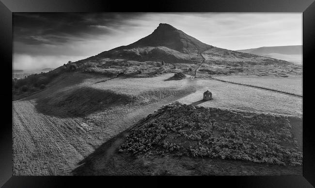 Roseberry Topping Black and White Framed Print by Tim Hill