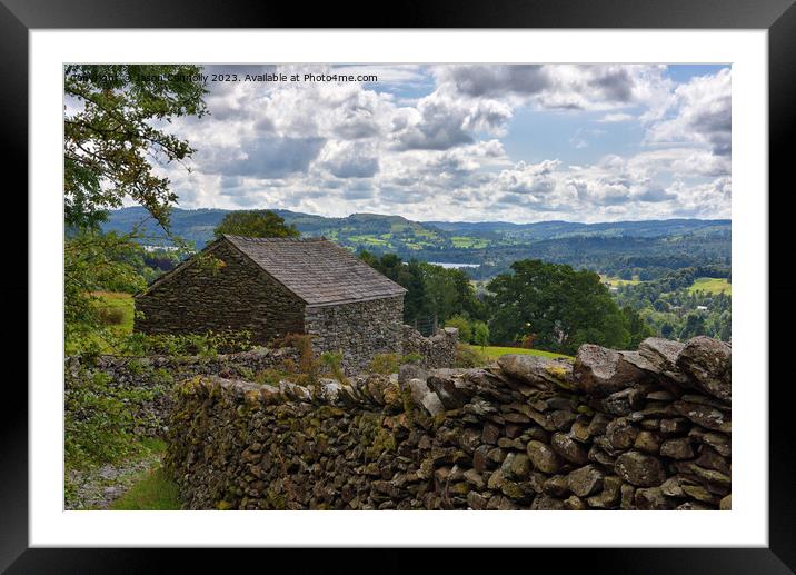 Stone Wall Views, Ambleside. Framed Mounted Print by Jason Connolly