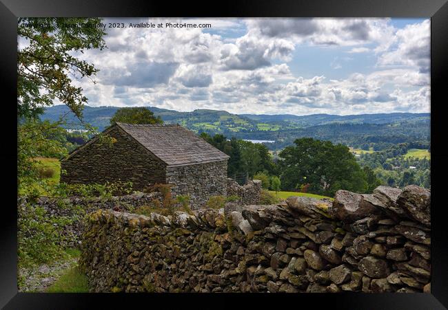 Stone Wall Views, Ambleside. Framed Print by Jason Connolly