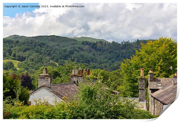 Over The Houses, Ambleside. Print by Jason Connolly