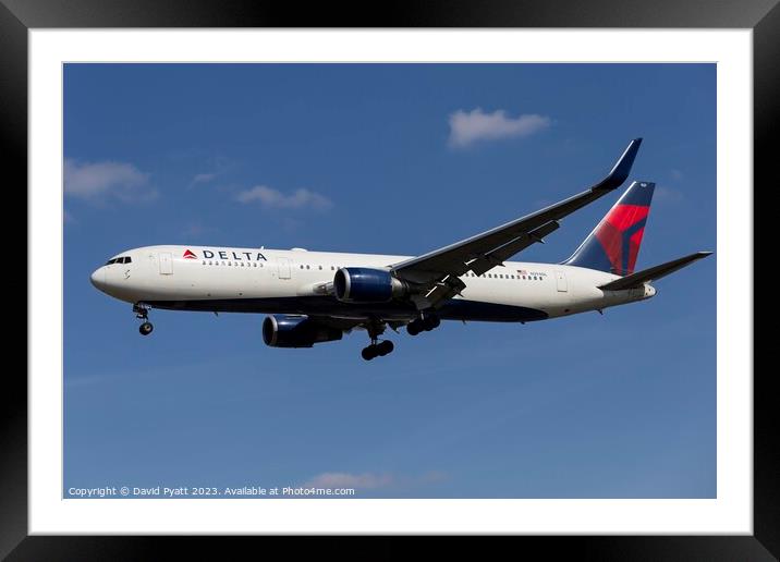 Delta Airlines Boeing 767 Framed Mounted Print by David Pyatt