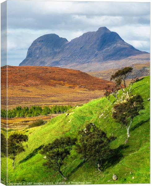 Suliven Mountain Assynt From Inchnadamph Scotland Canvas Print by OBT imaging