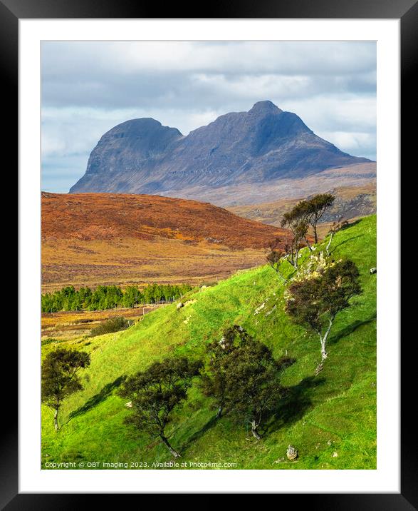 Suliven Mountain Assynt From Inchnadamph Scotland Framed Mounted Print by OBT imaging