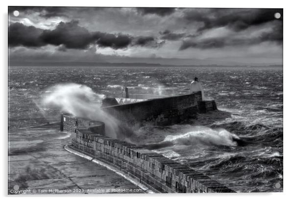 Burghead Sea Storm Acrylic by Tom McPherson