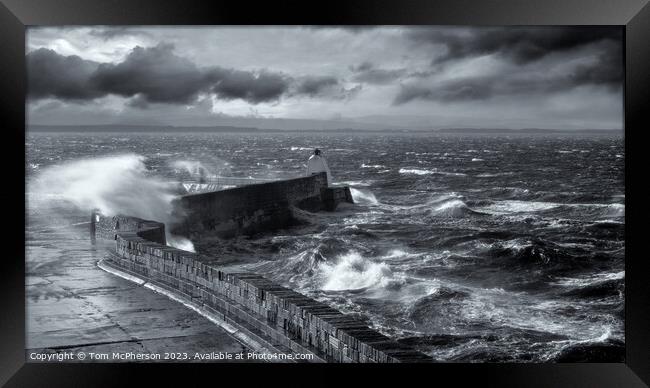 Storm at Burghead Framed Print by Tom McPherson
