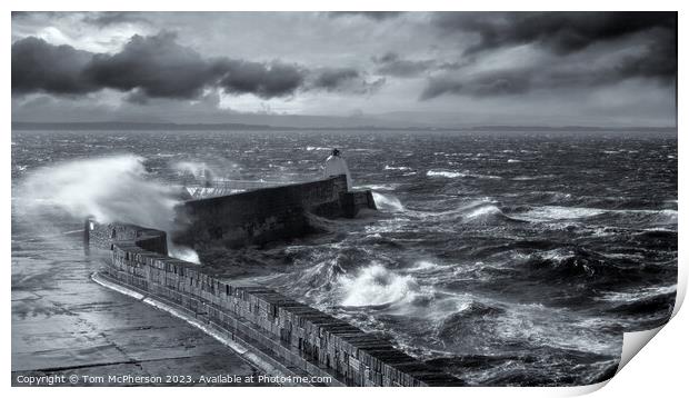Storm at Burghead Print by Tom McPherson