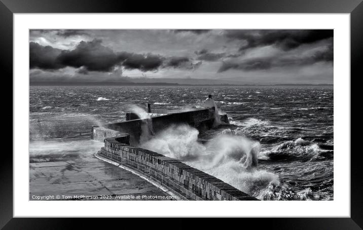 Sea storm at Burghead Framed Mounted Print by Tom McPherson
