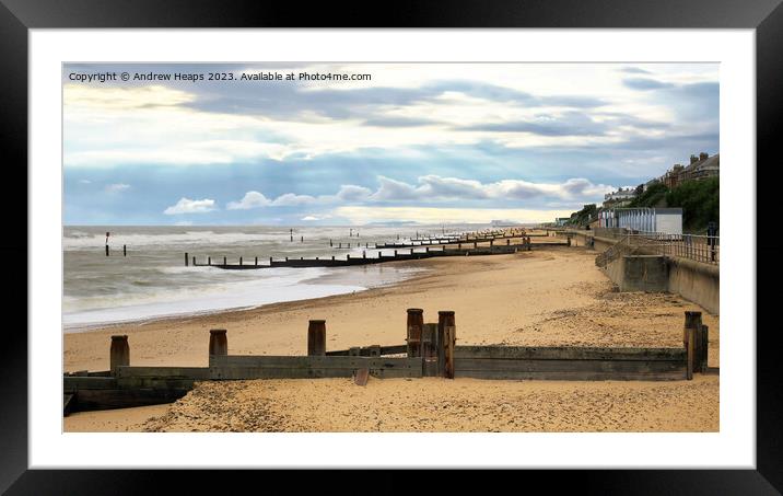 Southwold beach front. Framed Mounted Print by Andrew Heaps