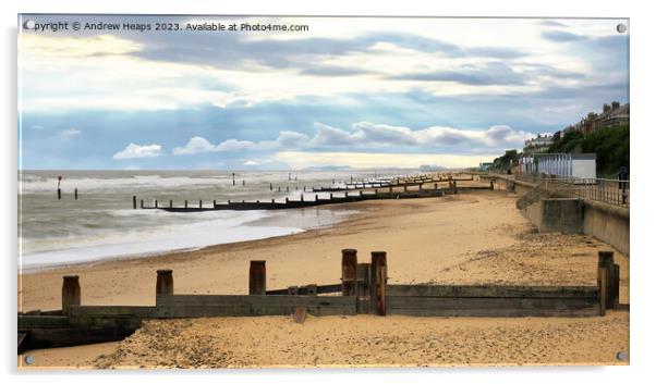Southwold beach front. Acrylic by Andrew Heaps